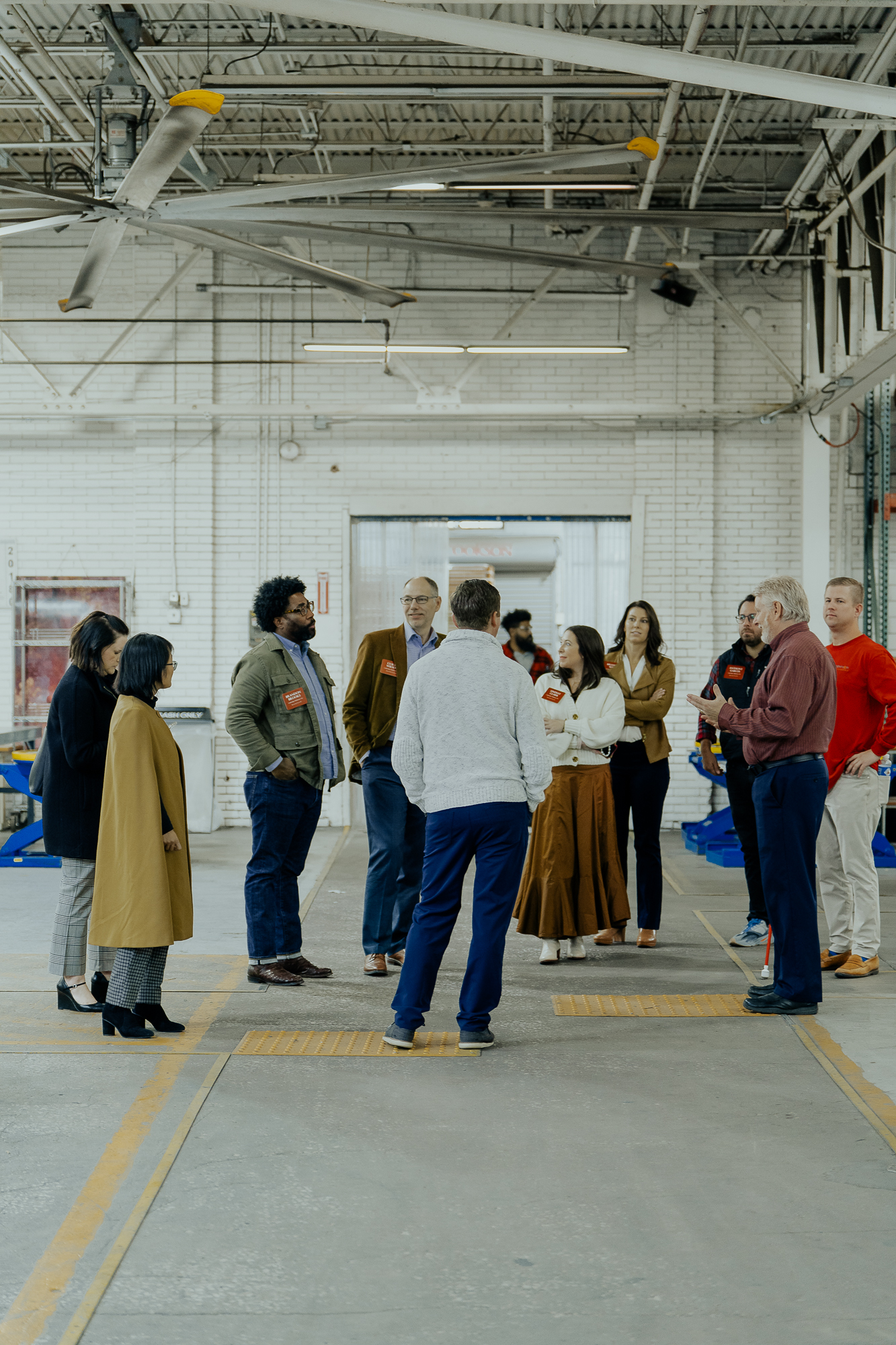 A group of participants on a monthly tour of the NewView facility