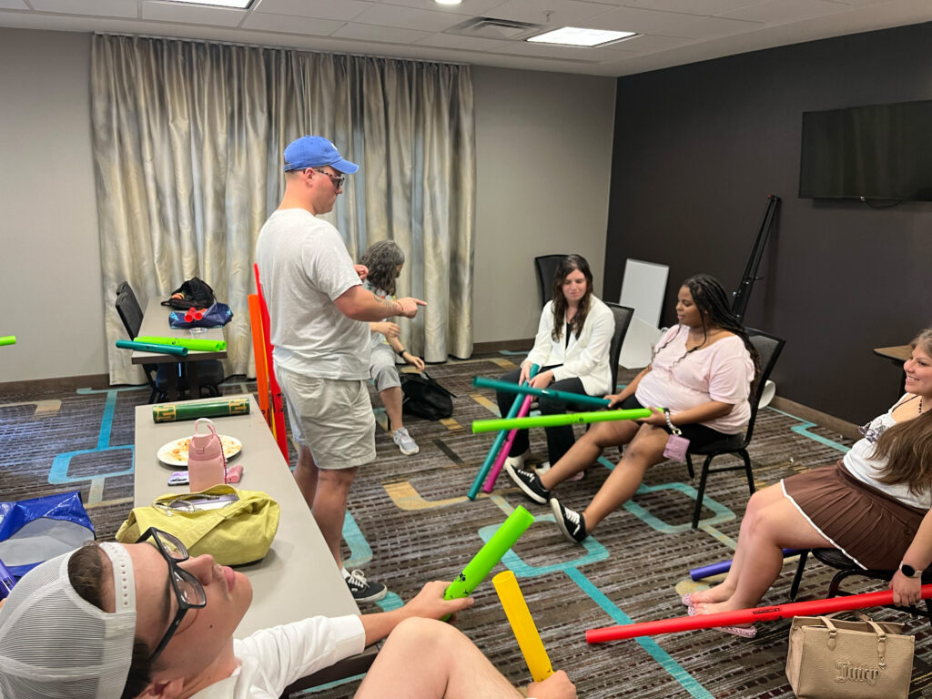 Keys to Work attendees practicing a music performance.