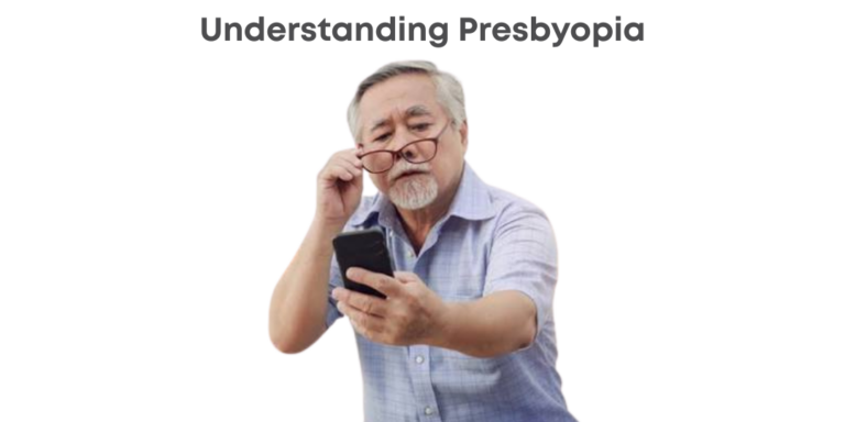 A picture of an older gentleman trying to adjust his glasses to look at the phone he's holding far from his face.