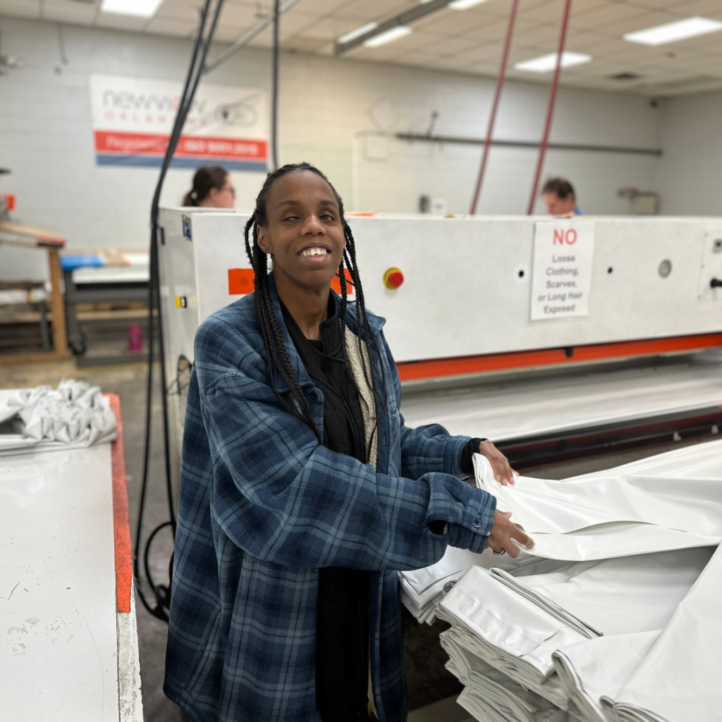 Laquana working in the Douglas Plant in vinyl. 